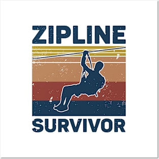 Zipline Survivor Outdoor Adventure Posters and Art